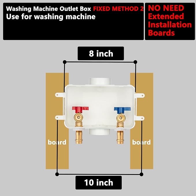 (1 Pack) Lidertik Washing Machine Outlet Box Press with Center Drain, Inlet 1/2 inch Press connect x Outlet 3/4 inch NH Thread LI-XYJH-560-LK