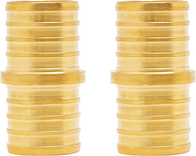 SUNGATOR 2-Pack 1" Pex Coupling, No Lead Brass, 1 Inch Pex Fittings