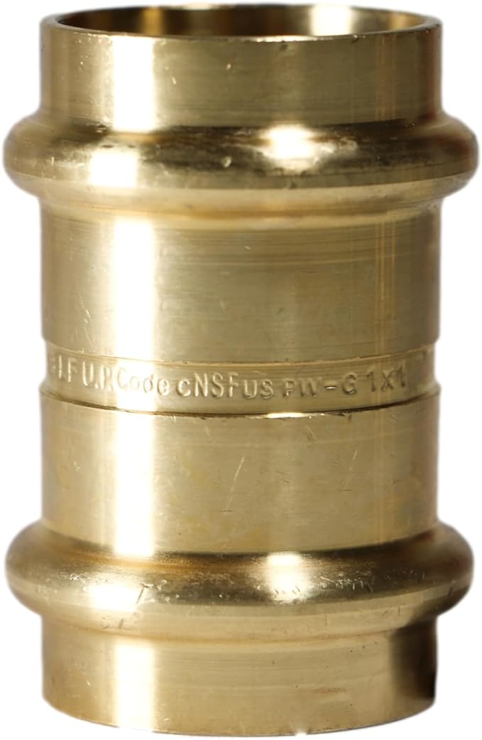 XFITTING 1 inch x 1 inch Press Coupling, Brass, 10 Pieces