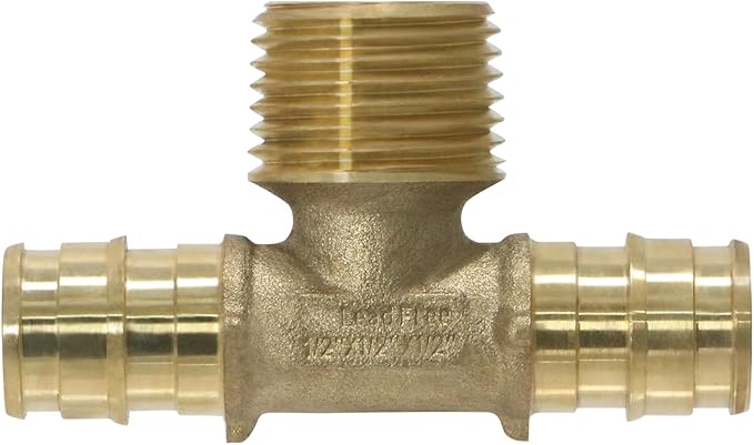 XFITTING Pex A 1/2 Inch x Pex A 1/2 Inch x 1/2 Inch Male NPT Tee, Pex A Male NPT Tee, 29-6-1=2XX, 2 Pieces