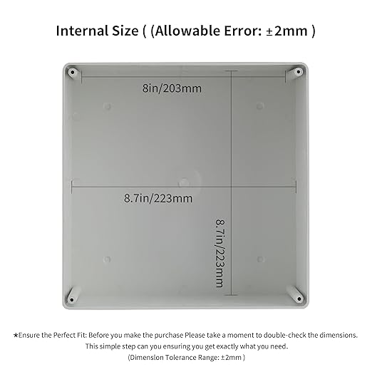 9" x 9" x 4" PVC Plastic Dustproof Waterproof Box IP65 Electrical Junction Boxes Project Junction Conduit Box for Outdoor Enclosure