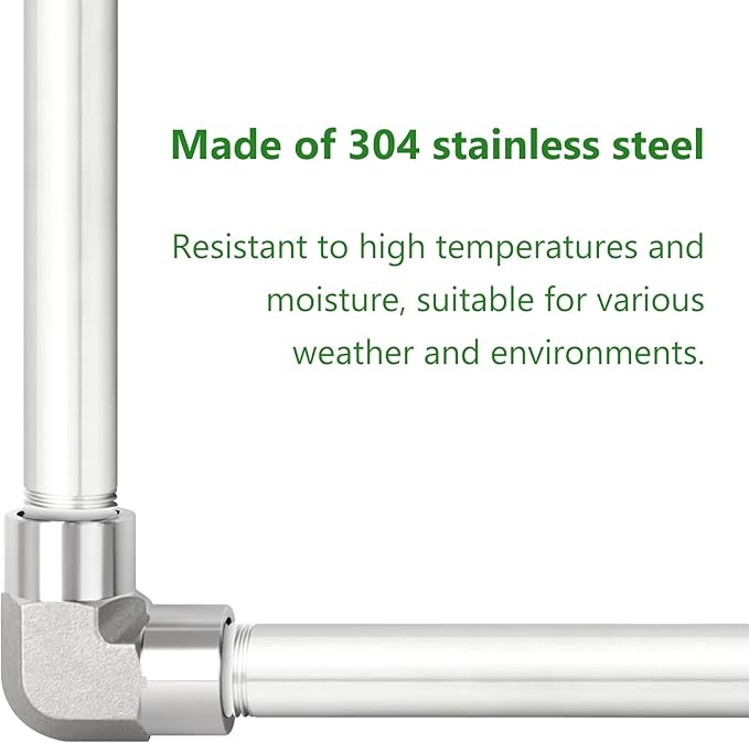 TAISHER 2PCS Stainless Steel Pipe Fittings, 3/8" BSP Male x 3/8" BSP Male Threaded, 8" Length Nipple Cast Pipe