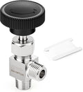 TAISHER 1PCS 304 Stainless Steel 90 Degree Needle Valve 3/8" NPT Male For Flow Control Water Gas Oil