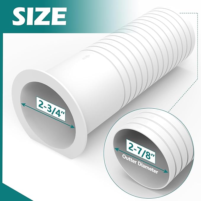 Daisypower Wall Sleeve for Air Conditioner Line Set Covers for Outside Units, Mini Split Line Set AC Sleeve Trough the Wall Pipe Accessories for 3in Wall Hole (8 inches Length)