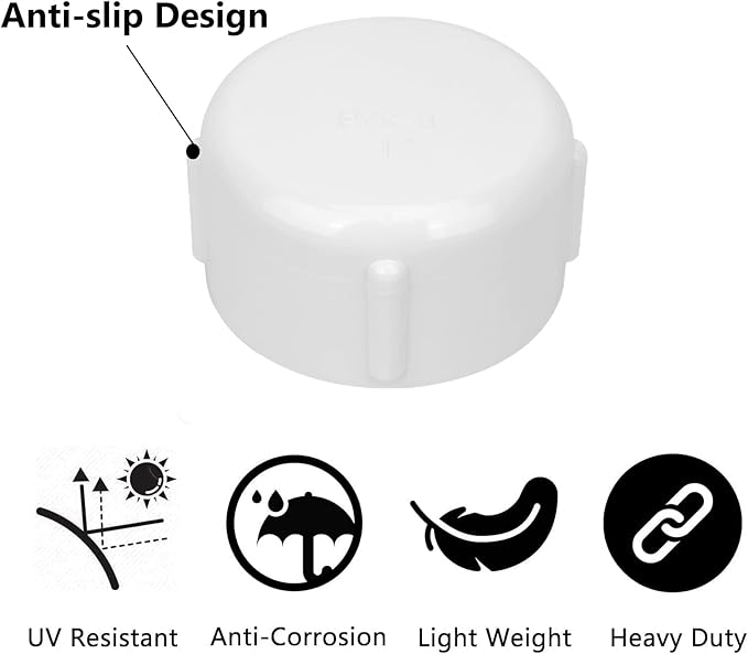 15Pack 1 Inch Female PVC Pipe End Cap 1 Inch Female Threaded Plug Adapter, SCH 40 PVC Pipe threaded Cap Fitting 1" PVC Pipe Female Plug Socket for Plumbing Water Line, White
