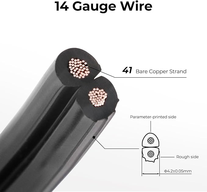 FIRMERST 14/2 Low Voltage Landscape Wire Outdoor Lighting Cable 1000 Feet