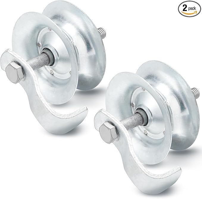 Pasimy 2 Pcs 5'' Sliding Gate Roller Galvanized Steel Pipe Track Roller Gate Hardware Kit for 1 5/8" Pipe Track Fence