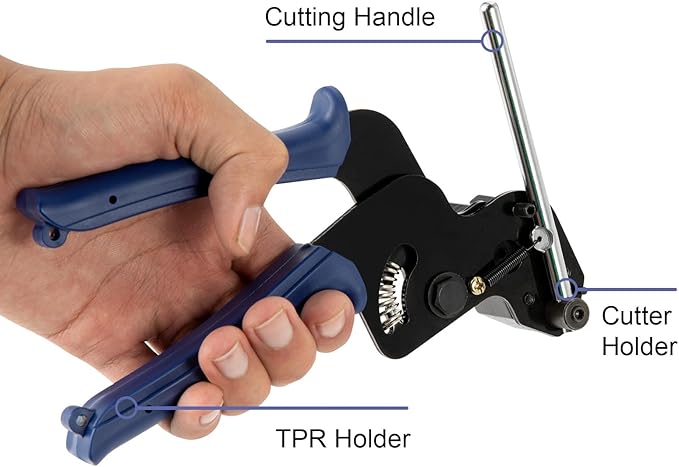 OFFO Metal Zip Ties Cutter for Stainless Steel Tie Wrap,Tensioning Installation Cutting Tool for Self-Locking Stainless Zip Ties with Free Zip Tie Release Tool, Two-handed Mode