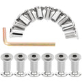 100 PCS Silver M8x15mm Furniture Bolts and Barrel Nuts - Ideal for Multiple Garden Planter Stands, Fence Picket Fixings & Patio Decor Connections (100, M8x15mm)