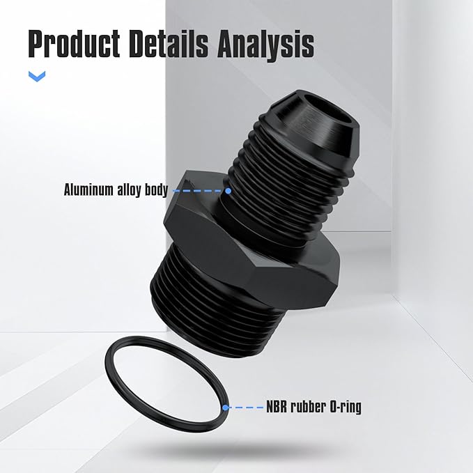 8AN Flare to AN6 ORB Male O-Ring Fitting Adapter (2PCS)