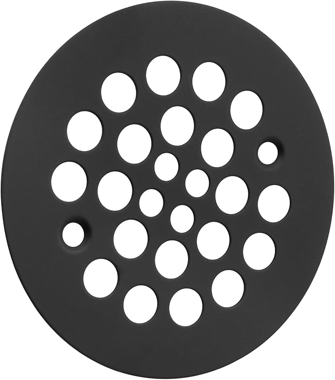 Artiwell 4-1/4“ Shower Strainer Drain Trim Set, Screw-in Shower Strainer Drain Cover, Plastic-Oddities Style Replacement Strainer Grid,Machine & Self-Tapping Screws Included (MATT Black)