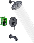 Tub and Shower Faucet Set, Matte Black Shower Faucet Set with Waterfall Tub Spout,SUMERAIN