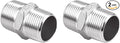 Stainless Steel Nipple Pipe Fittings, NPT Threaded Pipe Fitting 1/2" Male x 1/2" Male (Pack of 2)