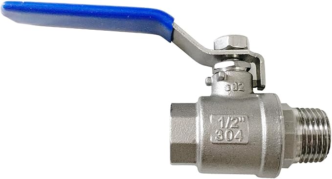1/2" Male to Female Thread Full Port Ball Valves NPT 304 Stainless Steel for Water Oil Gas WOG1000 (Pack of 2)