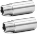 ChillWaves 304 Stainless Steel Pipe Fitting, Nipple Cast Pipe 3/8" NPT Male x 3/8" NPT Female Thread 2" Length(50MM)(2-PACK)