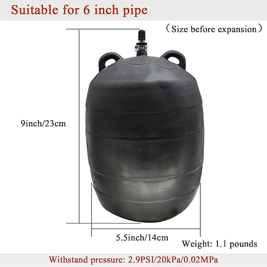 Inflatable Pipe Plug,Test Plug Plumbing,Sewer Test Plug,Inflatable Pipe Plug Balloon Plug,Pipe Test Plug,Plumbing Balloon Plug (6 inch)