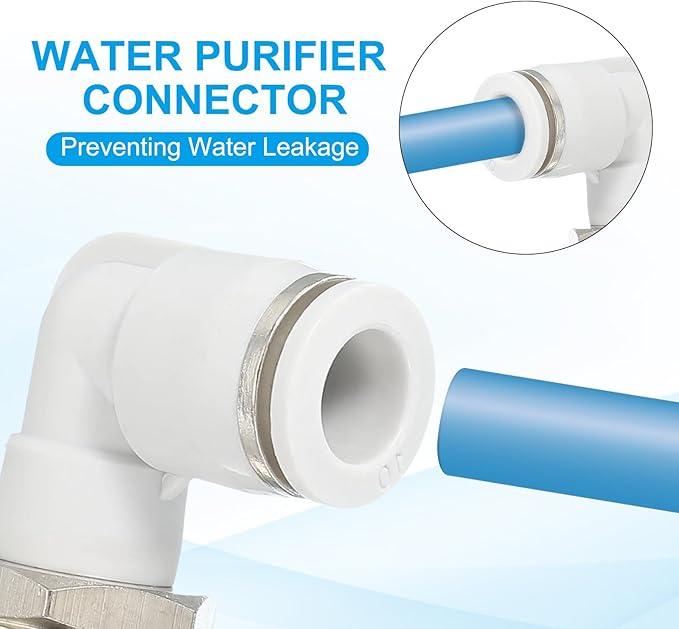 PATIKIL Push to Connect Fitting, 5 Pack Pneumatic Air Elbow Quick Connector 1/2"PT Male Thread x 10mm Tube 90 Degree Connect Tubing Elbow Air Tube Fitting Pneumatic Quick Adapter, White