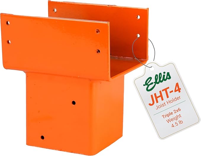 Ellis Manufacturing Company - Triple 2x6 Joist Holder for 4x4 Post - Secure in Crawl Space - Metal Support, Wall Mount Bracket for Construction & Stability Applications