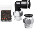 1/2"OD x 1/2"NPT Thread Push to Connect Fittings Kits - 15PCS Air Line Connectors with Straight, Elbow - Quick Connect Pneumatic Fittings, Push Lock Air Hose Fittings for Compressor, Air Tools, Tubing