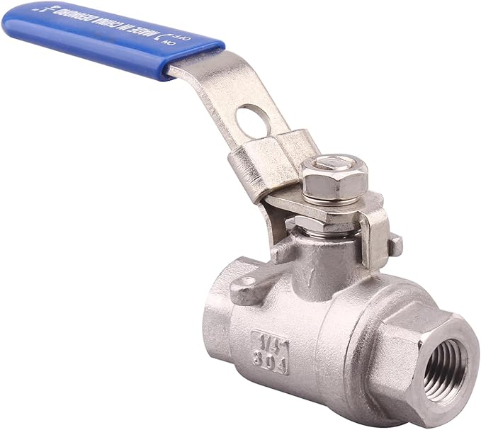 DERNORD 2 Pack Stainless Steel 304 Ball Valve, Full Port Heavy Duty for WOG with Locking Device (1/4" NPT)