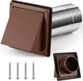 Gisafai 4" Outside Dryer Vent Cover for Exterior Walls Exhaust Vent Cap with Removable Extension Pipe Stainless Steel Hood Cushioned Non Return Flap with Sealing Gasket Grille Screen