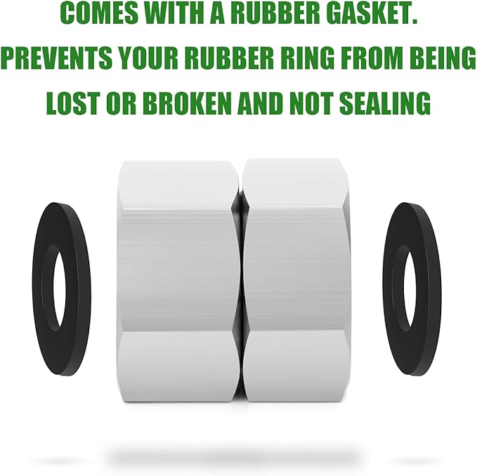 TAISHER 2PCS 304 Stainless Steel Garden Hose Adapter, 3/4" GHT Female x 3/4" GHT Female Swivel Garden Hose Connector with Washers