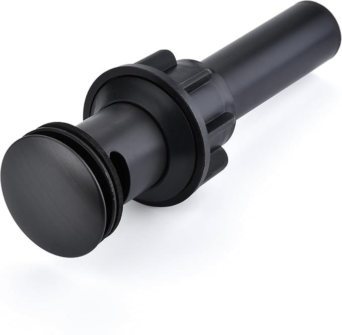 Bathroom Sink Drain with Overflow: Matte Black Bathroom Sink Drain Stopper for Bathroom Vanity Vessel Sink, Pop-up Sink Drain with Hair Catcher Anti-Clogging Strainer