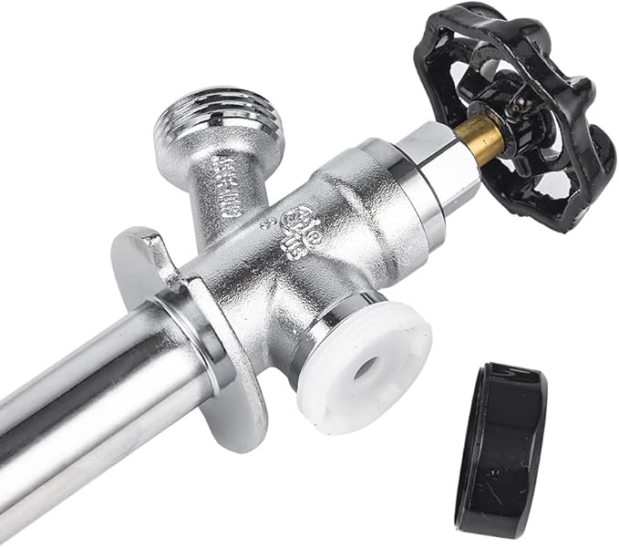 EFIELD 8-inch Anti-Siphon Frost Free Sillcock 1/2 inch Barb Crimp Pex X 3/4 inch Hose Bibb, Chrome Plated Body,(SILLCOCK014),(SILLCOCK014)