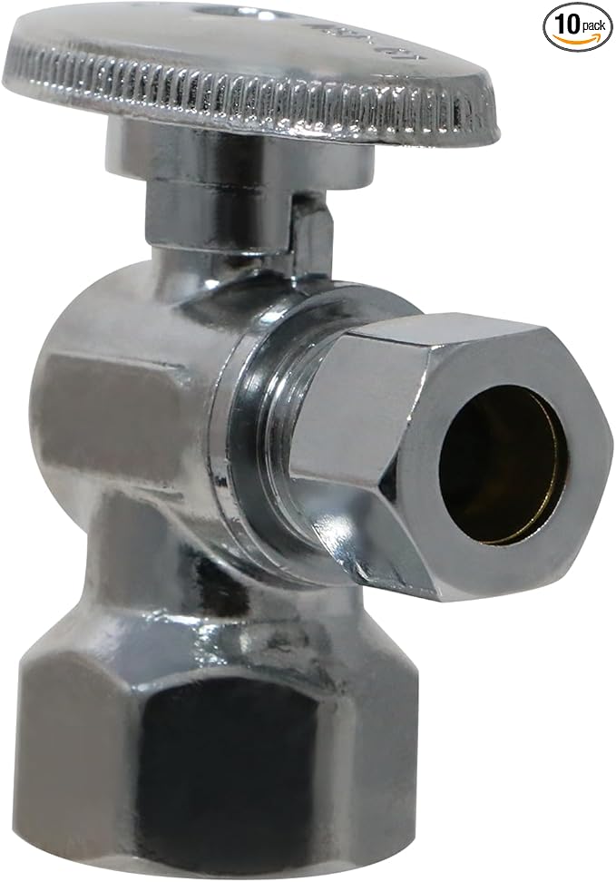 XFITTING 1/2 Inch Female NPT x 3/8 Inch OD Compression Angle Ball Valve, 30-1-5=10XX, 10 Pieces