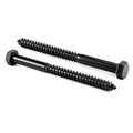 3/8" x 6" Hex Head Lag Screws Bolts 20Pcs 304 Stainless Steel 18-8, Partial Thread, Hexagon Head Wood Screws by Black Oxide by SG TZH