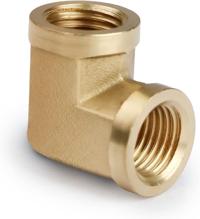 U.S. Solid 2pcs 90 Degree Barstock Street Elbow Brass Pipe Fitting 1/4" NPT Female Pipe to 1/4" NPT Female