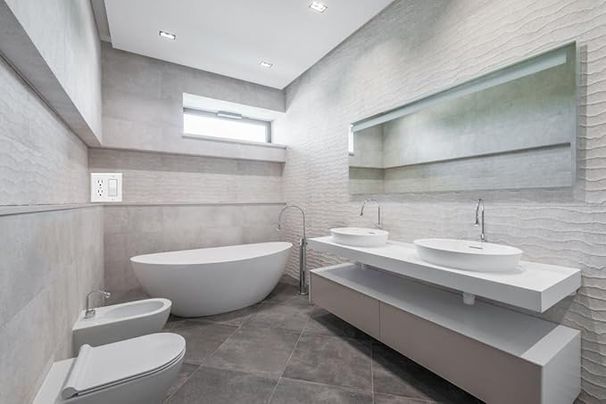 Duplex Outlet/Decorator Rocker Light Switch Wall Plates 2-Gang Switch Outlet Electrical Cover Plate Unbreakable Thermoplastic Faceplate for Light Receptacle Outlet Switch, White (4 Pack)