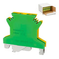 10 Pcs USLKG2.5 Ground Circuit Connection Terminal Block, DIN Rail Mounted CENylon PA6 Terminal Blocks, 800V 32A, 2.5 mm²AWG