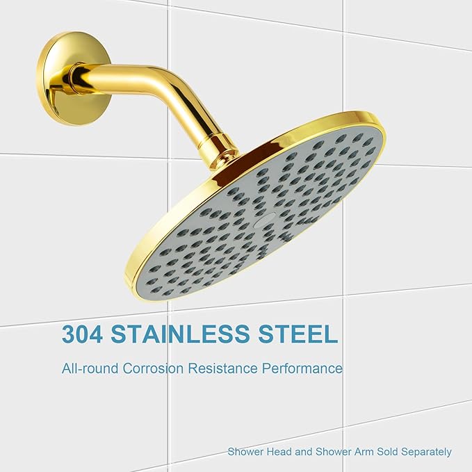 OFFO Shower Arm Flange Bright Gold 2.5" in Outer Diameter Replacement Shower Head Arm Escutcheon Plate Suitable for Most Brands Head Arms