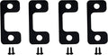 QCAA Solid Brass Deadbolt Strike Plate, Adjustable Jamb Plate, for Electronic Locks, Matte Black, 4 Pack, Made in Taiwan
