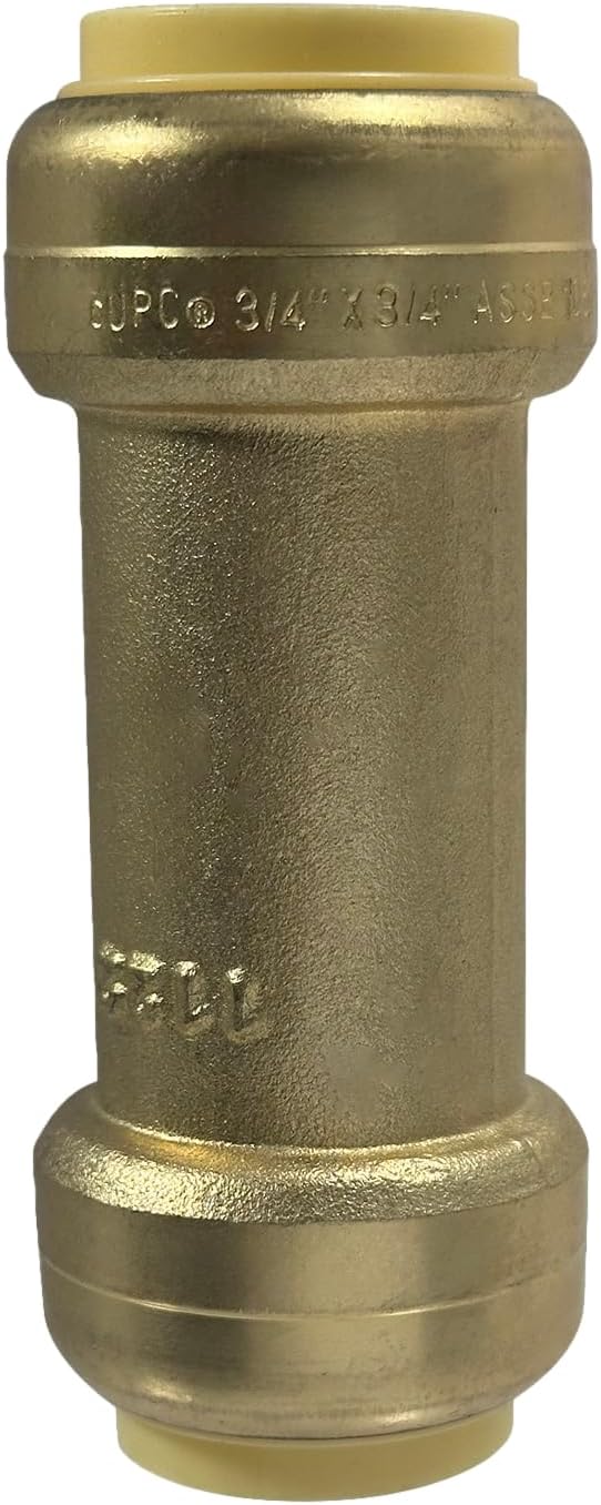 XFITTING 1/2 in x 1/2 in Push Fit Check Valve, Certified to NSF ANSI 61, Brass, Plumbing Fitting For Copper, CPVC, 28-4-3=1XX, 1 Piece