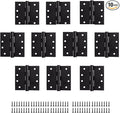 Black Door Hinges,Stainless Steel Hinge,Heavy Duty Exterior Door Hinges 4 inch 10 Pack