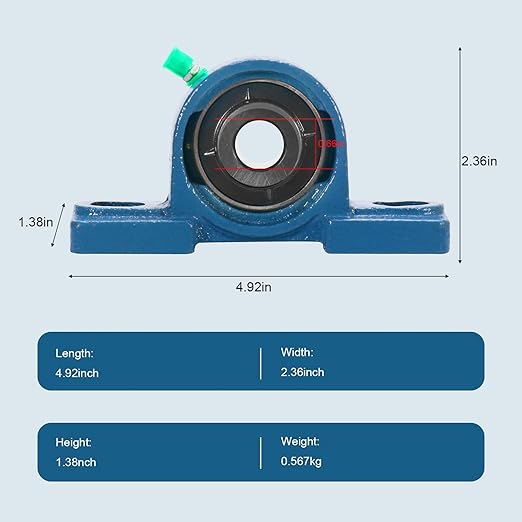 4 Pack UCP202-10 Pillow Block Bearing- 5/8 inch Bore Mounted Pillow Bearing Solid Cast Iron Base- Self Alignment Heavy Duty