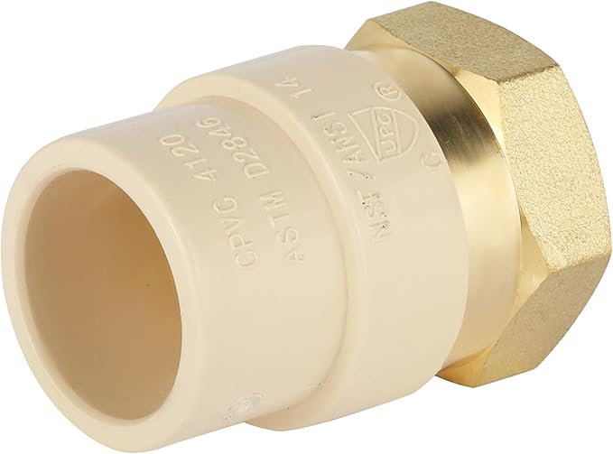 (Pack of 50) EFIELD 3/4"CPVC X 3/4"Female Thread NPT Transition Coupling,Brass Adapter Pipe Fitting (Female NPT x CPVC),(CPVC052-50PCS)