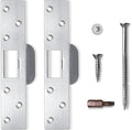 Door Strike Plate 7", 2 Pack, Oversized Reinforced Striker Plate, Heavy Duty, Repair Damaged Worn Frame/Slot/Jamb, Large Hole to Fix Latch Sticking (Satin Nickel)