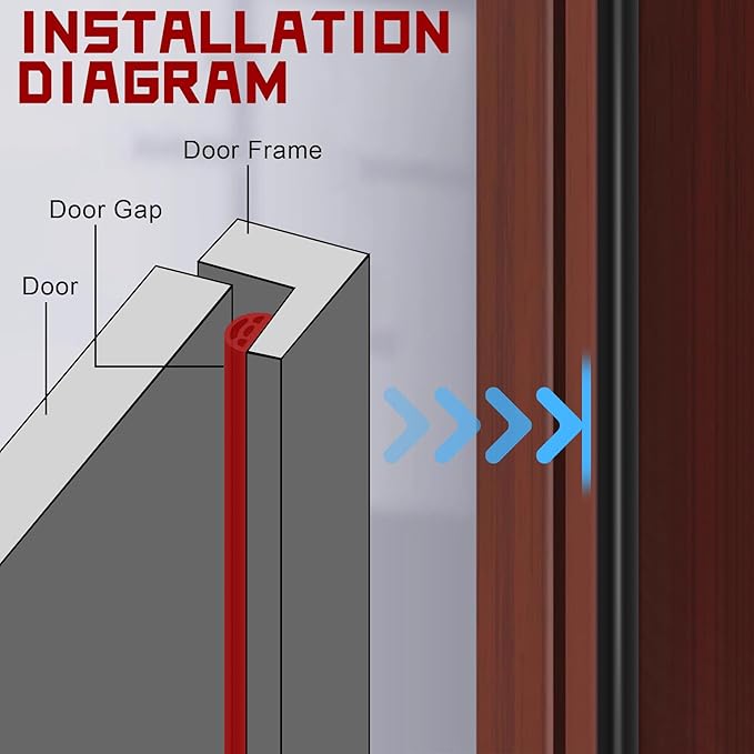 40Ft EPDM Rubber Weather Stripping Door Seal, Self-Adhesive Rubber Window Seal – Soundproof Weather Stripping Door Seal Strip for Doors & Windows(Black)