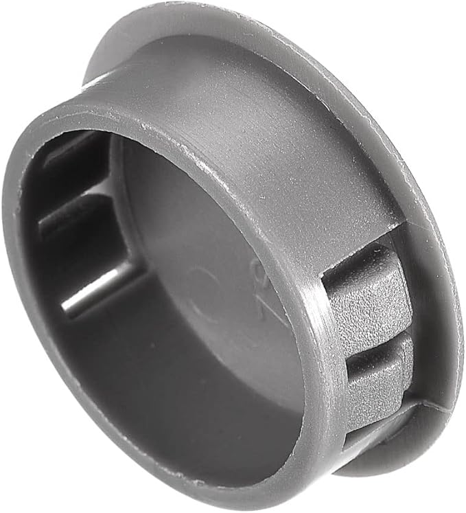 uxcell 1-3/16" Plastic Hole Plugs, 16Pcs Flush Type Panel Round Snap in Fastener Knockout Locking Plugs for Furniture Insert End Caps Panels, Gray