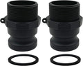 2PCS Camlock Fittings Poly NPT F-100 1" Type F Standard Couplings Cam lock Fittings Polypropylene Cam Groove Fitting Male Camlock with Male Threads(1 inch, Type F)