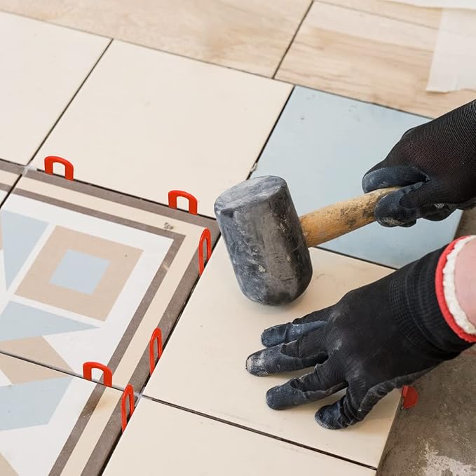 DGSL Tile Leveling System Tile Spacers 1/16+1/8+3/16+1/4 Inch, 400 pieces Horseshoe Shim U Shape Plastic Tile Leveling Clips for Various Types of Tile Leveling