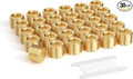 GASHER 30Pcs Brass Hex Plug Pipe Fitting, 1/4" NPT Male Pipe Plug Fitting For Closing The End Of Pipe