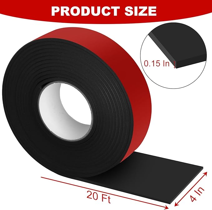 4 in x 20 Ft Pipe Insulation, Self Adhesive Foam Pipe Insulation for Winter Freeze Protection, Outdoor Insulated Tape for Metal Pipes, PVC, AC Line