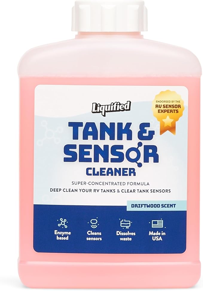Liquified RV Sensor Treatment - RV Black Tank Sensor Cleaner, Highly Concentrated Formula, Deep Clean RV Grey Tanks, Dissolves Waste, Proudly Made in USA