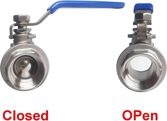 2PCS 2" Full Port Ball Valves 316 Stainless Steel NPT Female Thread Ball Valve for Water, Oil, and Gas