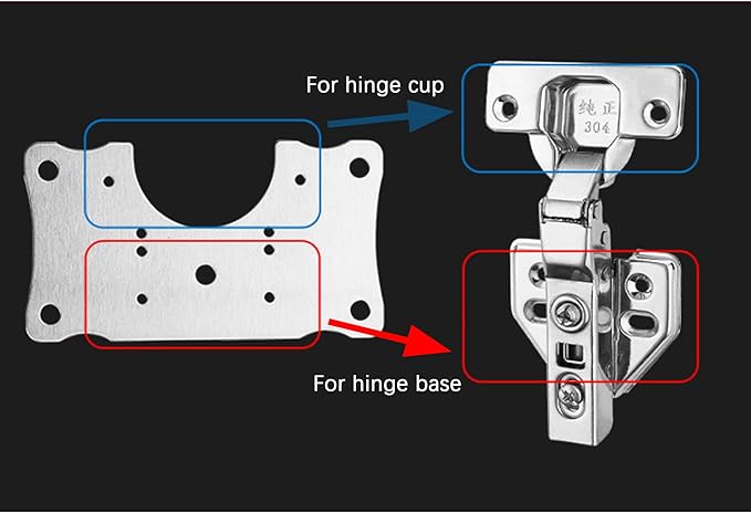 Hinge Mounting Plate Fix, Cabinet Hinge Repair Kit, Professional Door Panel Reinforcement Set - 20 Sets