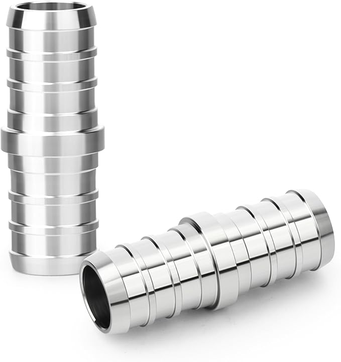 TAISHER 5PCS 1/2" Stainless Steel PEX Couplings with 10 Hose Clamps for PEX Tubing Pipe